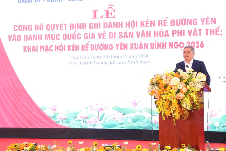 XÃ THƯ LÂM TỔ CHỨC LỄ CÔNG BỐ QUYẾT ĐỊNH GHI DANH HỘI KÉN RỂ ĐƯỜNG YÊN VÀO DANH MỤC DI SẢN VĂN HÓA PHI VẬT THỂ QUỐC GIA VÀ KHAI MẠC HỘI KÉN RỂ XUÂN BÍNH NGỌ 2026
- Ảnh 14.