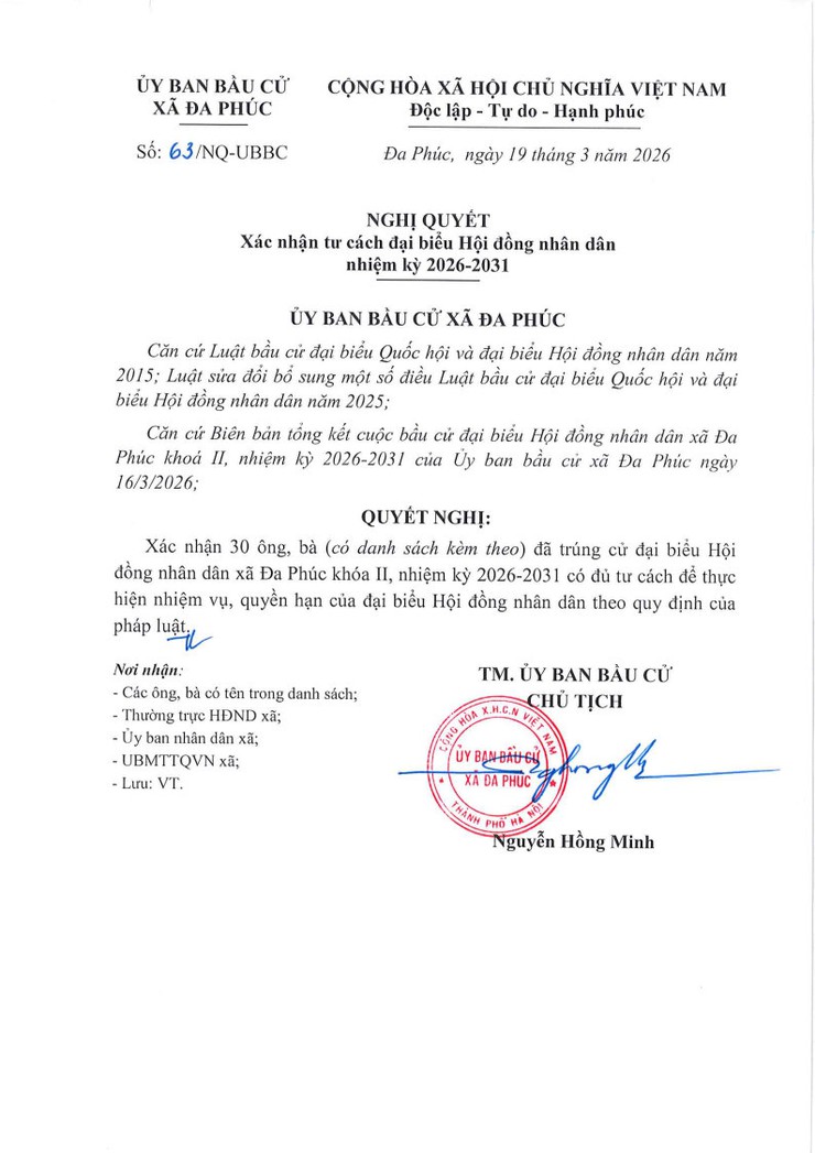 XÁC NHẬN TƯ CÁCH ĐẠI BIỂU HĐND NHIỆM KỲ 2026-2031- Ảnh 1.