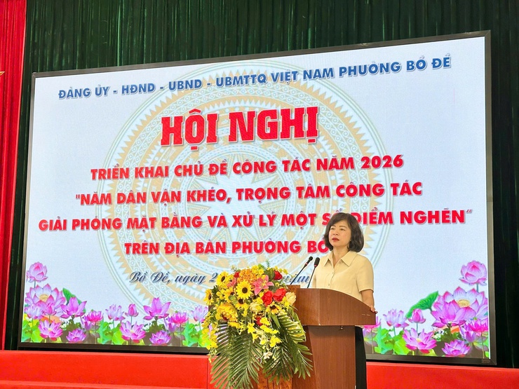 Phường Bồ Đề triển khai chủ đề công tác năm 2026: “Năm dân vận khéo – trọng tâm công tác giải phóng mặt bằng và xử lý một số điểm nghẽn”- Ảnh 4.