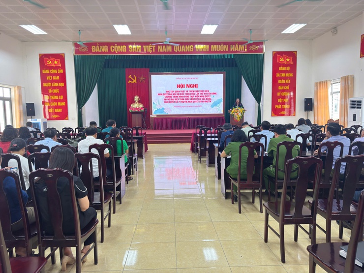 Đảng ủy xã Tam Hưng tổ chức hội nghị học tập, quán triệt Nghị quyết Đại hội XIII và các nghị quyết của Bộ Chính trị- Ảnh 1.