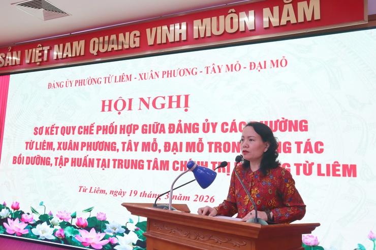 Hội nghị sơ kết Quy chế phối hợp công tác bồi dưỡng, tập huấn giữa các Đảng ủy phường Từ Liêm, Xuân Phương, Tây Mỗ và Đại Mỗ

- Ảnh 2.