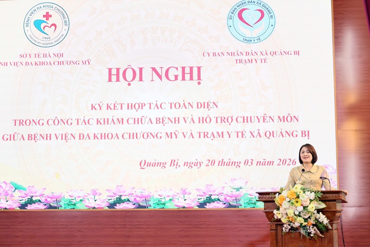 Hội nghị ký kết hợp tác toàn diện trong công tác khám chữa bệnh và hỗ trợ chuyên môn giữa Bệnh viện Đa khoa (BVĐK) Chương Mỹ và Trạm Y tế xã Quảng Bị- Ảnh 6.