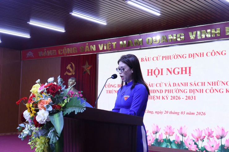 Hội nghị công bố kết quả bầu cử HĐND phường Định Công khóa II, nhiệm kỳ 2026–2031- Ảnh 3.