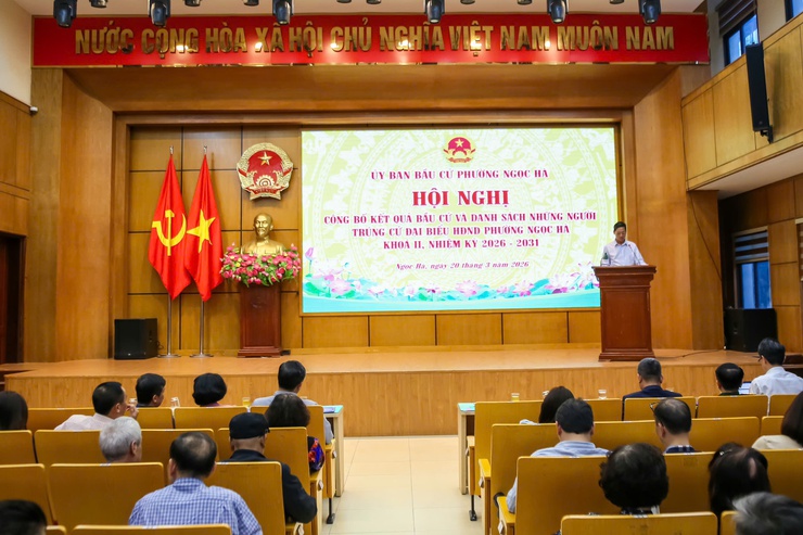 Phường Ngọc Hà công bố kết quả bầu cử HĐND khóa II, nhiệm kỳ 2026-2031- Ảnh 1.