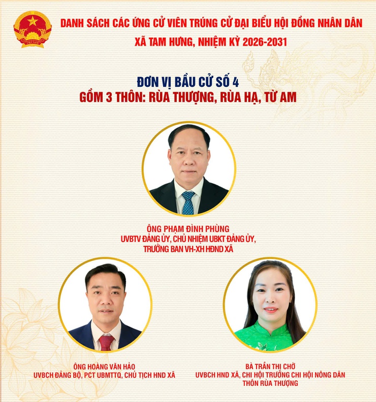 Đơn vị bầu cử số 4 xã Tam Hưng bầu đủ 3 đại biểu HĐND khóa XXIII- Ảnh 1.