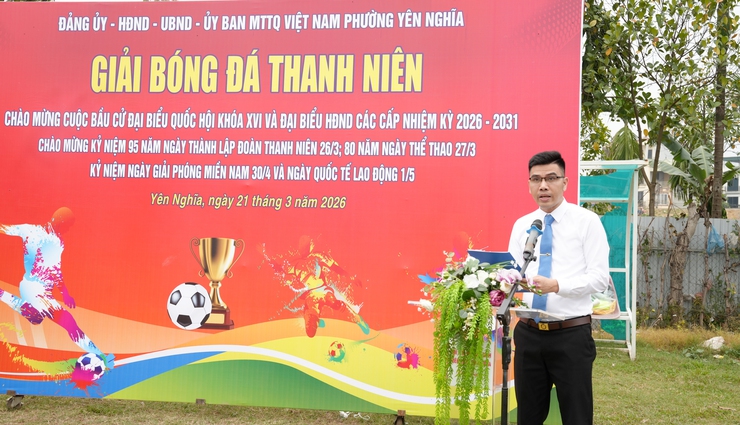 Sôi nổi Lễ khai mạc Giải bóng đá thanh niên phường Yên Nghĩa năm 2026- Ảnh 3.