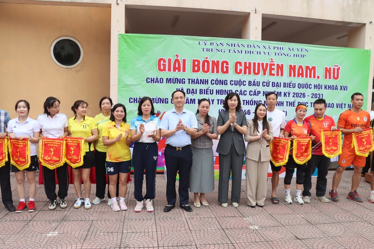 Sôi nổi Giải Bóng chuyền hơi nam, nữ xã Phú Xuyên năm 2026- Ảnh 3.