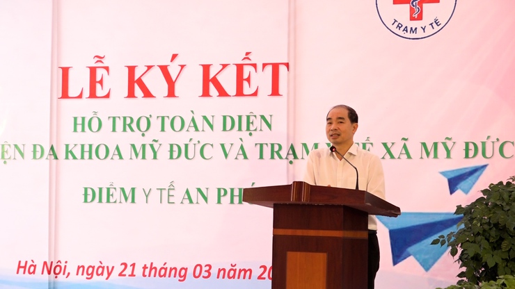 Bệnh viện Đa khoa Mỹ Đức ký kết với Trạm y tế xã nâng cao chất lượng chăm sóc sức khỏe nhân dân- Ảnh 2.