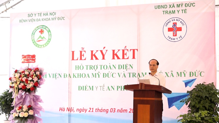 Bệnh viện Đa khoa Mỹ Đức ký kết với Trạm y tế xã nâng cao chất lượng chăm sóc sức khỏe nhân dân- Ảnh 3.