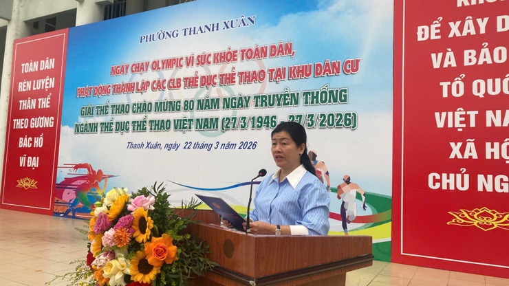 Phường Thanh Xuân sôi nổi Ngày chạy Olympic và phát động phong trào thể thao cộng đồng- Ảnh 2.