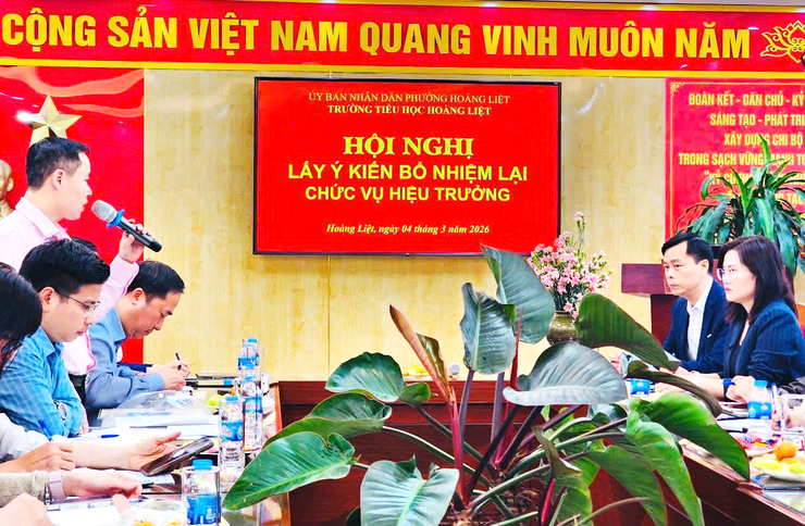 Trường Tiểu học Hoàng Liệt tổ chức Hội nghị lấy ý kiến bổ nhiệm lại chức danh hiệu trưởng 
- Ảnh 2.