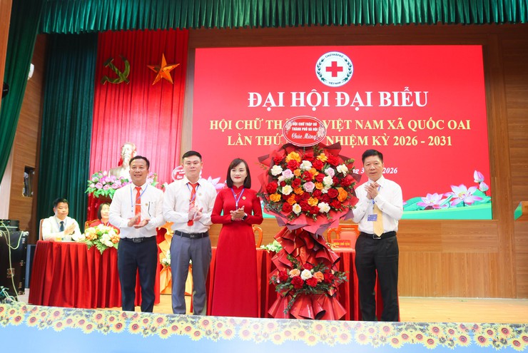 Đại hội đại biểu Hội Chữ thập đỏ xã Quốc Oai lần thứ I – Dấu mốc quan trọng lan tỏa giá trị nhân đạo- Ảnh 2.