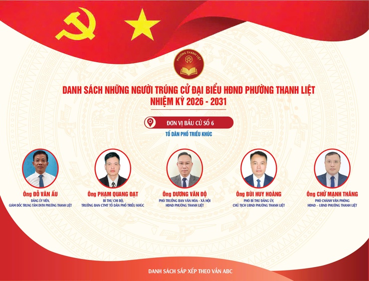 Danh sách chính thức 23 đại biểu HĐND phường Thanh Liệt khóa II, nhiệm kỳ 2026 - 2031- Ảnh 7.