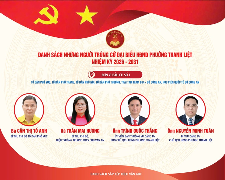 Danh sách chính thức 23 đại biểu HĐND phường Thanh Liệt khóa II, nhiệm kỳ 2026 - 2031- Ảnh 2.