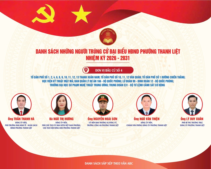 Danh sách chính thức 23 đại biểu HĐND phường Thanh Liệt khóa II, nhiệm kỳ 2026 - 2031- Ảnh 5.