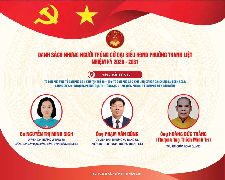 Danh sách chính thức 23 đại biểu HĐND phường Thanh Liệt khóa II, nhiệm kỳ 2026 - 2031- Ảnh 3.