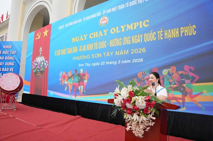 SƠN TÂY: HƠN 1.000 VẬN ĐỘNG VIÊN THAM GIA NGÀY CHẠY OLYMPIC VÌ SỨC KHỎE TOÀN DÂN- VÌ AN NINH TỔ QUỐC NĂM 2026- Ảnh 1.
