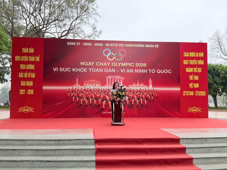 Phường Nghĩa Đô phát động Ngày chạy Olympic vì sức khỏe toàn dân năm 2026- Ảnh 1.