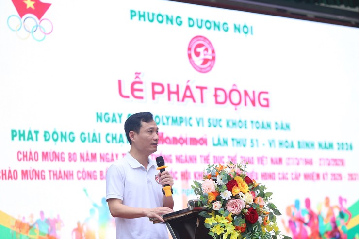 Phường Dương Nội tổ chức Lễ phát động Ngày chạy Olympic vì sức khỏe toàn dân và Giải chạy Hànộimới mở rộng lần Nhất - Vì hòa bình năm 2026- Ảnh 1.