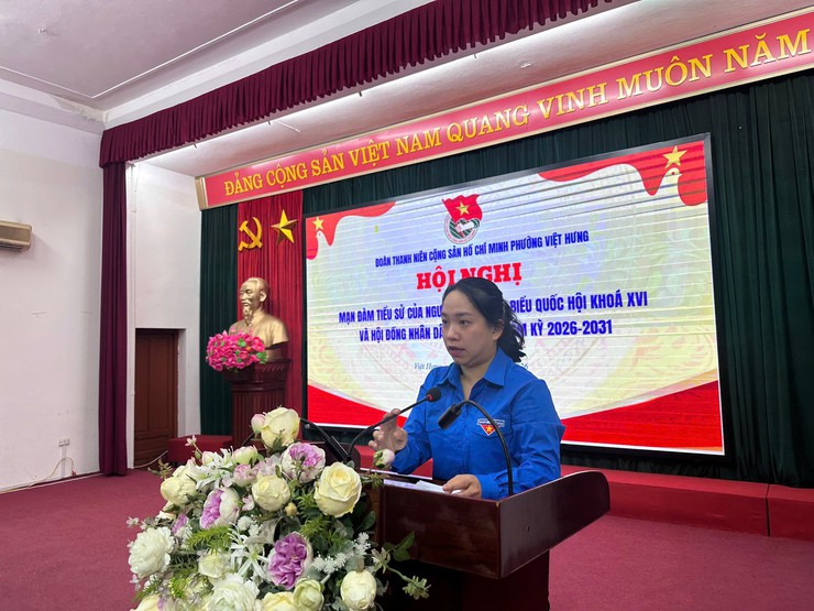 ĐOÀN THANH NIÊN PHƯỜNG TỔ CHỨC HỘI NGHỊ MẠN ĐÀM TIỂU SỬ CỦA NGƯỜI ỨNG CỬ ĐẠI BIỂU QUỐC HỘI KHOÁ XVI VÀ ĐẠI BIỂU HĐND CÁC CẤP, NHIỆM KỲ 226-2031- Ảnh 3.