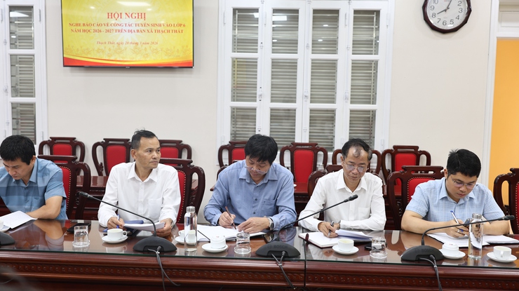 Hội nghị nghe báo cáo về công tác tuyển sinh lớp 6 năm học 2026 - 2027 tại xã Thạch Thất- Ảnh 2.