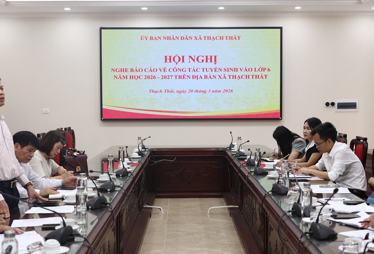 Hội nghị nghe báo cáo về công tác tuyển sinh lớp 6 năm học 2026 - 2027 tại xã Thạch Thất- Ảnh 7.