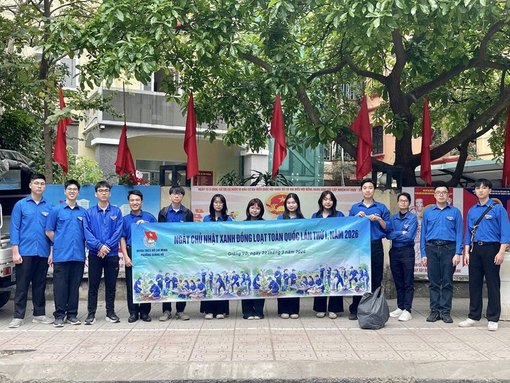 Tuổi trẻ Giảng Võ ra quân Hưởng ứng “Ngày chủ nhật xanh” lần thứ I năm 2026- Ảnh 1.