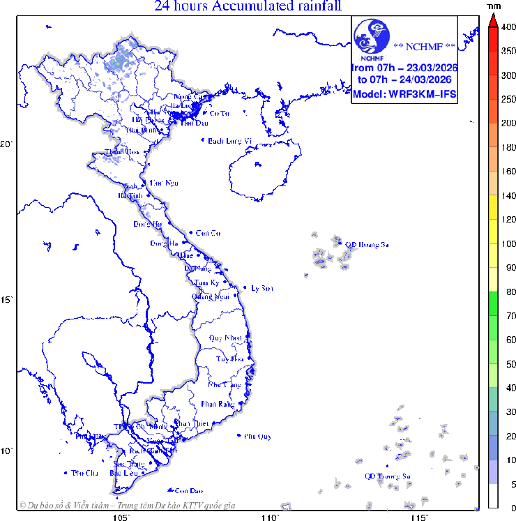Dự báo thời tiết 23/3/2026: Vùng áp thấp phía Tây trở lại, miền Bắc nắng kéo dài- Ảnh 1.