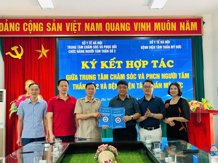 Bệnh viện Tâm thần Mỹ Đức ký kết hợp tác với Trung tâm Chăm sóc và Phục hồi chức năng người Tâm thần số 2- Ảnh 1.