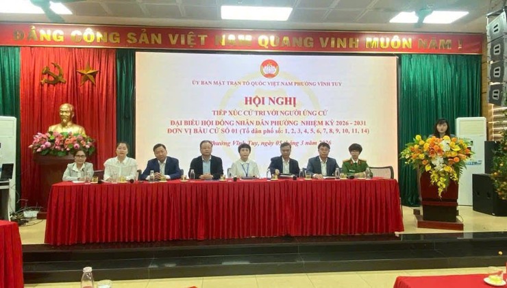 HỘI NGHỊ TIẾP XÚC CỬ TRI VỚI NGƯỜI ỨNG CỬ ĐẠI BIỂU HĐND PHƯỜNG VĨNH TUY, NHIỆM KỲ 2026 - 2031 - Ảnh 1.