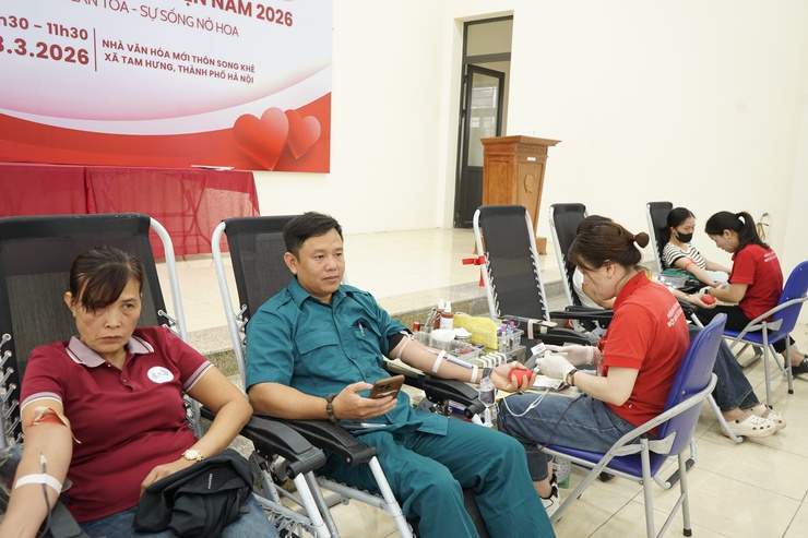 Tam Hưng tổ chức Ngày hội hiến máu tình nguyện đợt 1 năm 2026, tiếp nhận 174 đơn vị máu an toàn- Ảnh 1.