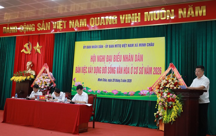 Xã Minh Châu tổ chức Hội nghị Đại biểu Nhân dân bàn giải pháp xây dựng đời sống văn hóa năm 2026.- Ảnh 3.