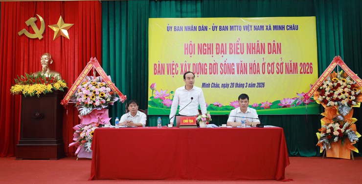 Xã Minh Châu tổ chức Hội nghị Đại biểu Nhân dân bàn giải pháp xây dựng đời sống văn hóa năm 2026.- Ảnh 4.