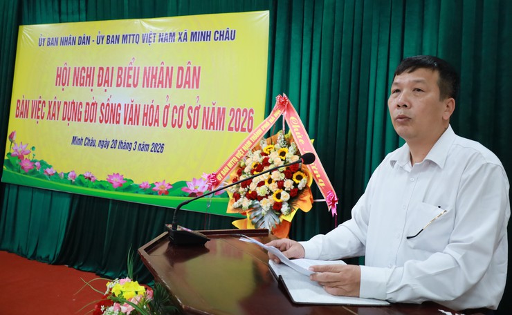 Xã Minh Châu tổ chức Hội nghị Đại biểu Nhân dân bàn giải pháp xây dựng đời sống văn hóa năm 2026.- Ảnh 5.