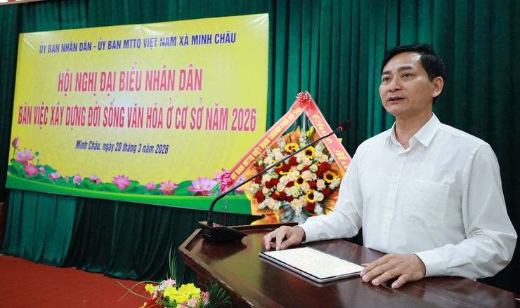 Xã Minh Châu tổ chức Hội nghị Đại biểu Nhân dân bàn giải pháp xây dựng đời sống văn hóa năm 2026.- Ảnh 7.