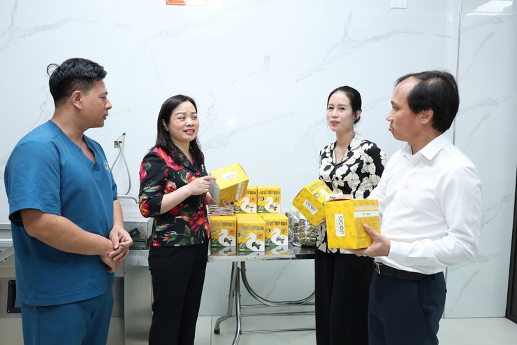 Lãnh đạo xã Vân Đình thăm, dâng hương tại Phủ Ứng Thiên và khảo sát cơ sở sản xuất chả vịt Thúy Mạnh- Ảnh 2.