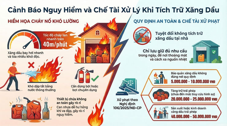 KHUYẾN CÁO, CẢNH BÁO VỀ NGUY CƠ MẤT AN TOÀN PCCC VÀ CÁC CHẾ TÀI XỬ LÝ KHI TÍCH TRỮ XĂNG, DẦU- Ảnh 1.