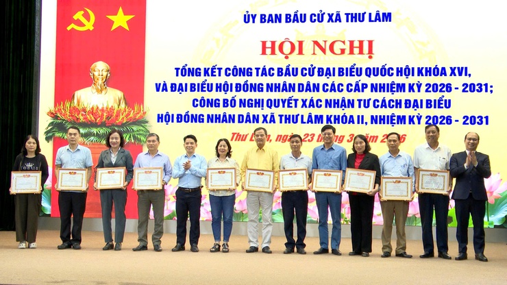 XÃ THƯ LÂM TỔ CHỨC HỘI NGHỊ TỔNG KẾT CÔNG TÁC BẦU CỬ ĐẠI BIỂU QUỐC HỘI KHÓA XVI VÀ ĐẠI BIỂU HĐND CÁC CẤP NHIỆM KỲ 2026–2031- Ảnh 24.