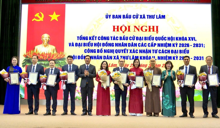 XÃ THƯ LÂM TỔ CHỨC HỘI NGHỊ TỔNG KẾT CÔNG TÁC BẦU CỬ ĐẠI BIỂU QUỐC HỘI KHÓA XVI VÀ ĐẠI BIỂU HĐND CÁC CẤP NHIỆM KỲ 2026–2031- Ảnh 18.