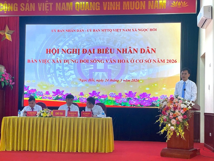 HỘI NGHỊ ĐẠI BIỂU NHÂN DÂN XÃ NGỌC HỒI BÀN VIỆC XÂY DỰNG ĐỜI SỐNG VĂN HÓA Ở CƠ SỞ NĂM 2026- Ảnh 1.