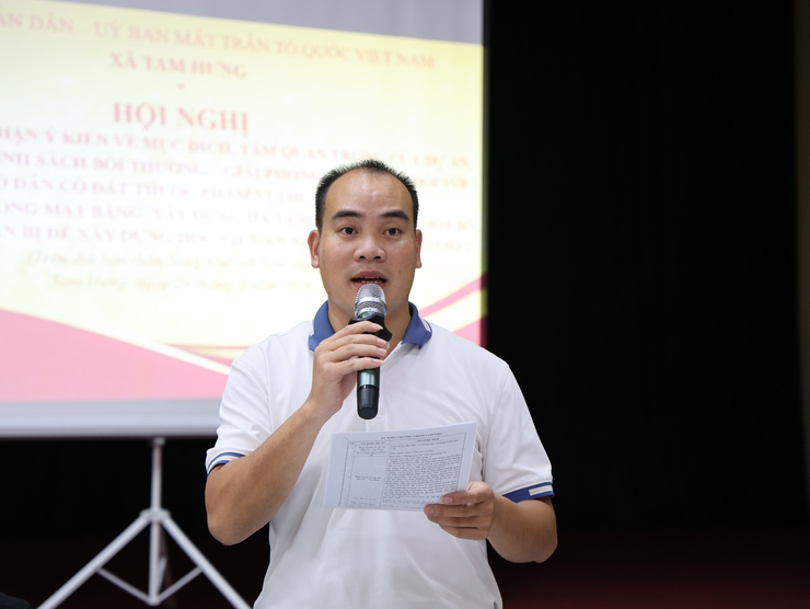 Tam Hưng tổ chức hội nghị phổ biến, tiếp nhận ý kiến Nhân dân về Dự án xây dựng Học viện An ninh nhân dân Cơ sở 2- Ảnh 2.