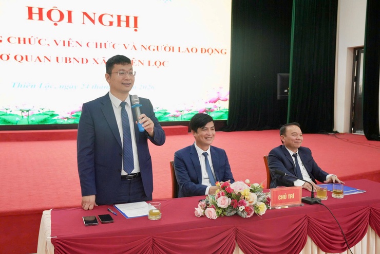 Hội nghị cán bộ, công chức, viên chức và người lao động cơ quan UBND xã Thiên Lộc năm 2026- Ảnh 4.