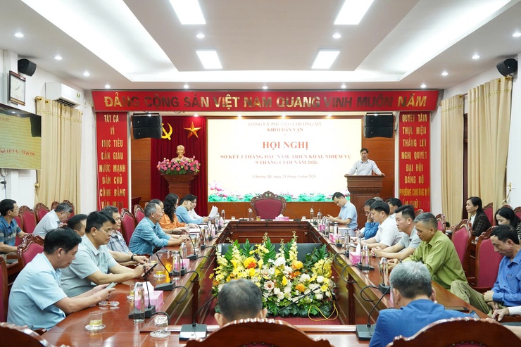 Khối Dân vận Đảng ủy phường Chương Mỹ tổ chức hội nghị sơ kết công tác quý I năm 2026- Ảnh 1.