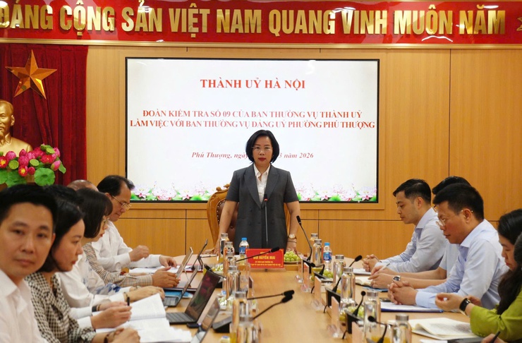 Đoàn kiểm tra số 09 của Ban Thường vụ Thành ủy kiểm tra công tác lãnh đạo, chỉ đạo tại phường Phú Thượng- Ảnh 7.