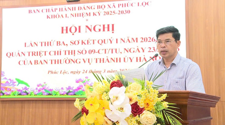 Ban Chấp hành Đảng bộ xã Phúc Lộc khoá I, nhiệm kỳ 2025-2030 tổ chức Hội nghị lần thứ ba, sơ kết quý I năm 2026- Ảnh 4.
