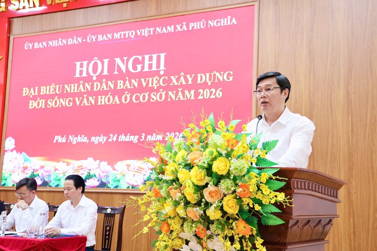 UBND - Ủy ban MTTQ Việt Nam xã Phú Nghĩa tổ chức Hội nghị đại biểu nhân dân bàn việc xây dựng đời sống văn hóa ở cơ sở năm 2026- Ảnh 10.