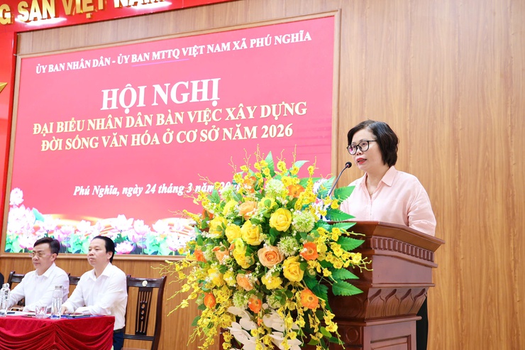 UBND - Ủy ban MTTQ Việt Nam xã Phú Nghĩa tổ chức Hội nghị đại biểu nhân dân bàn việc xây dựng đời sống văn hóa ở cơ sở năm 2026- Ảnh 7.