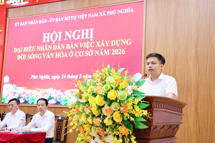 UBND - Ủy ban MTTQ Việt Nam xã Phú Nghĩa tổ chức Hội nghị đại biểu nhân dân bàn việc xây dựng đời sống văn hóa ở cơ sở năm 2026- Ảnh 6.