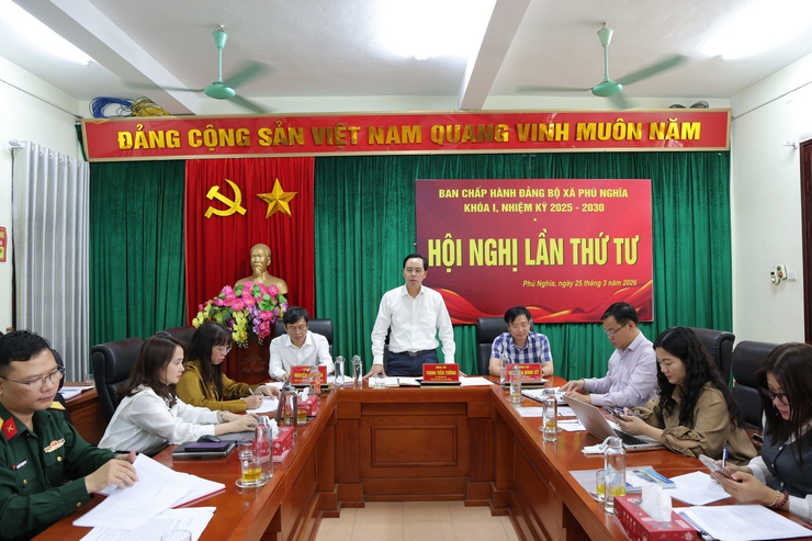 Ban chấp hành Đảng bộ xã Phú Nghĩa tổ chức Hội nghị lần thứ Tư với nhiều nội dung quan trọng- Ảnh 1.