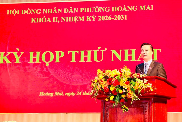 Kỳ họp thứ Nhất HĐND phường Hoàng Mai: Kiện toàn nhân sự chủ chốt- Ảnh 2.